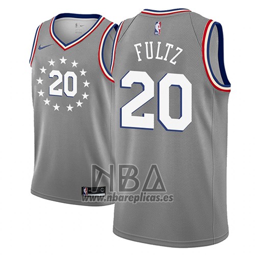 Camiseta Philadelphia 76ers Markelle Fultz NO 20 Ciudad 2018-19 Gris